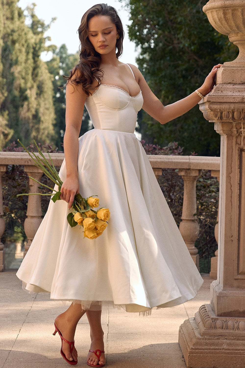Mademoiselle midi dress- Ivory white