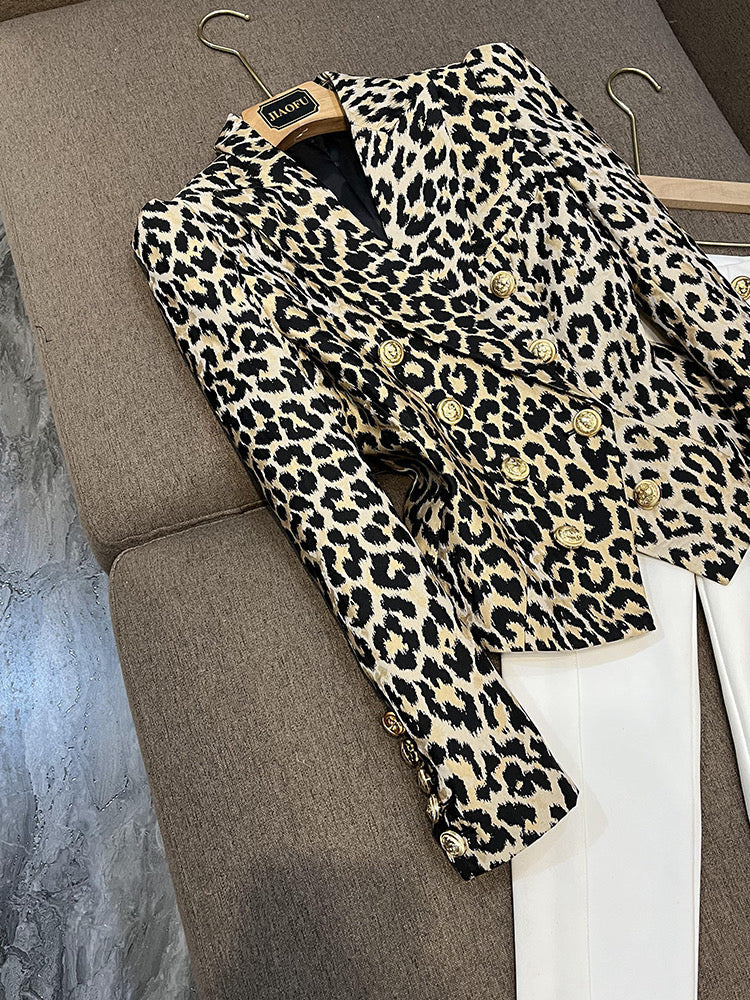 Fidela leopard blazer