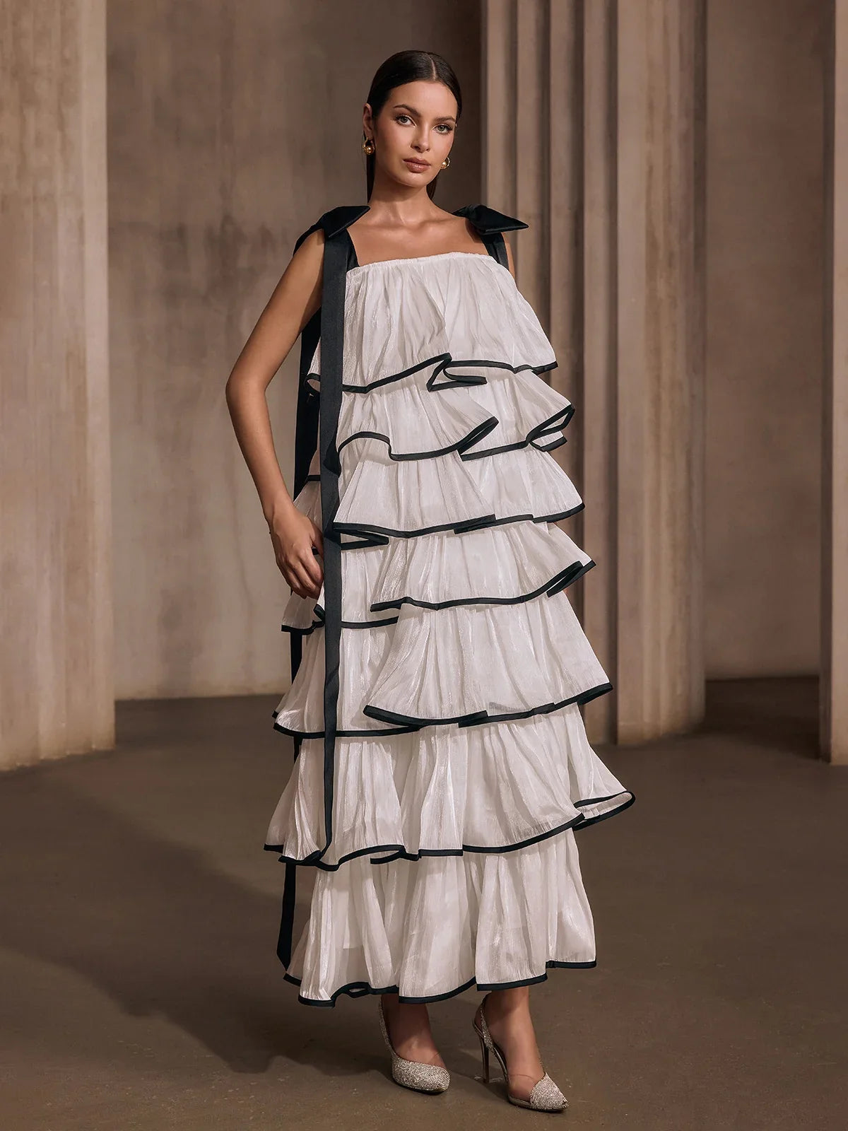 Ribbon Tier Maxi Dress