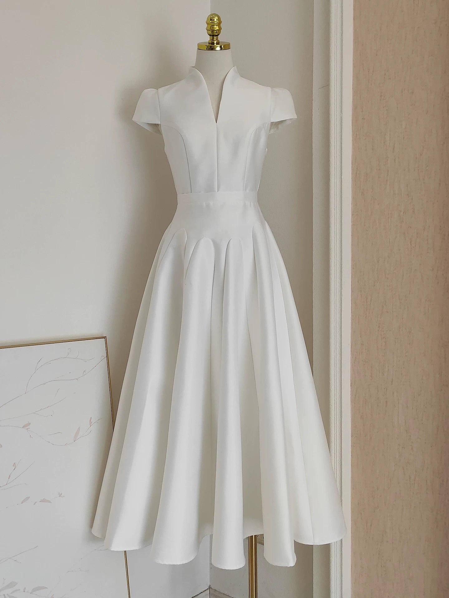 Renée Vintage Pleated Midi Dress Size S