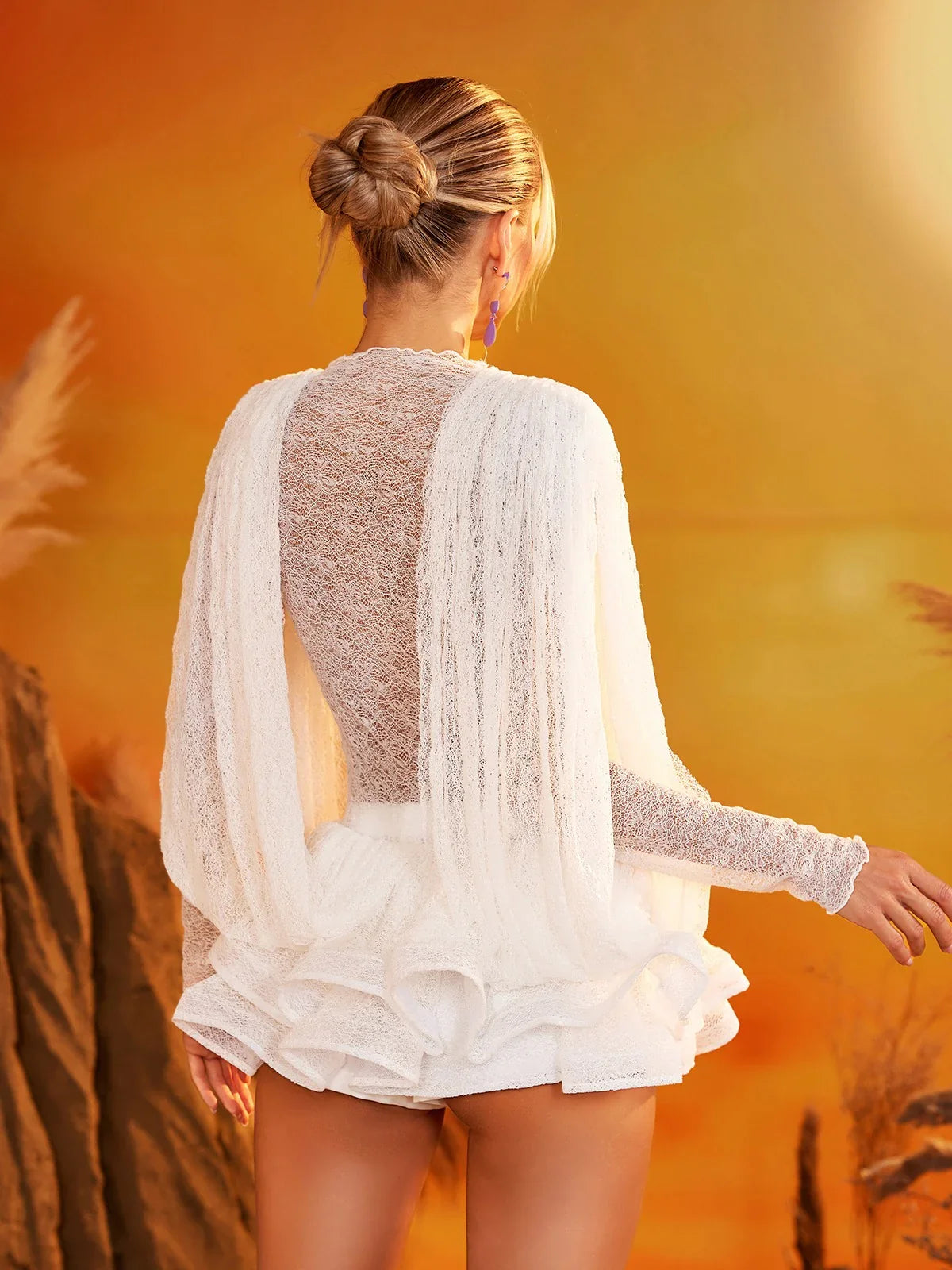 Fringe White Mini Dress