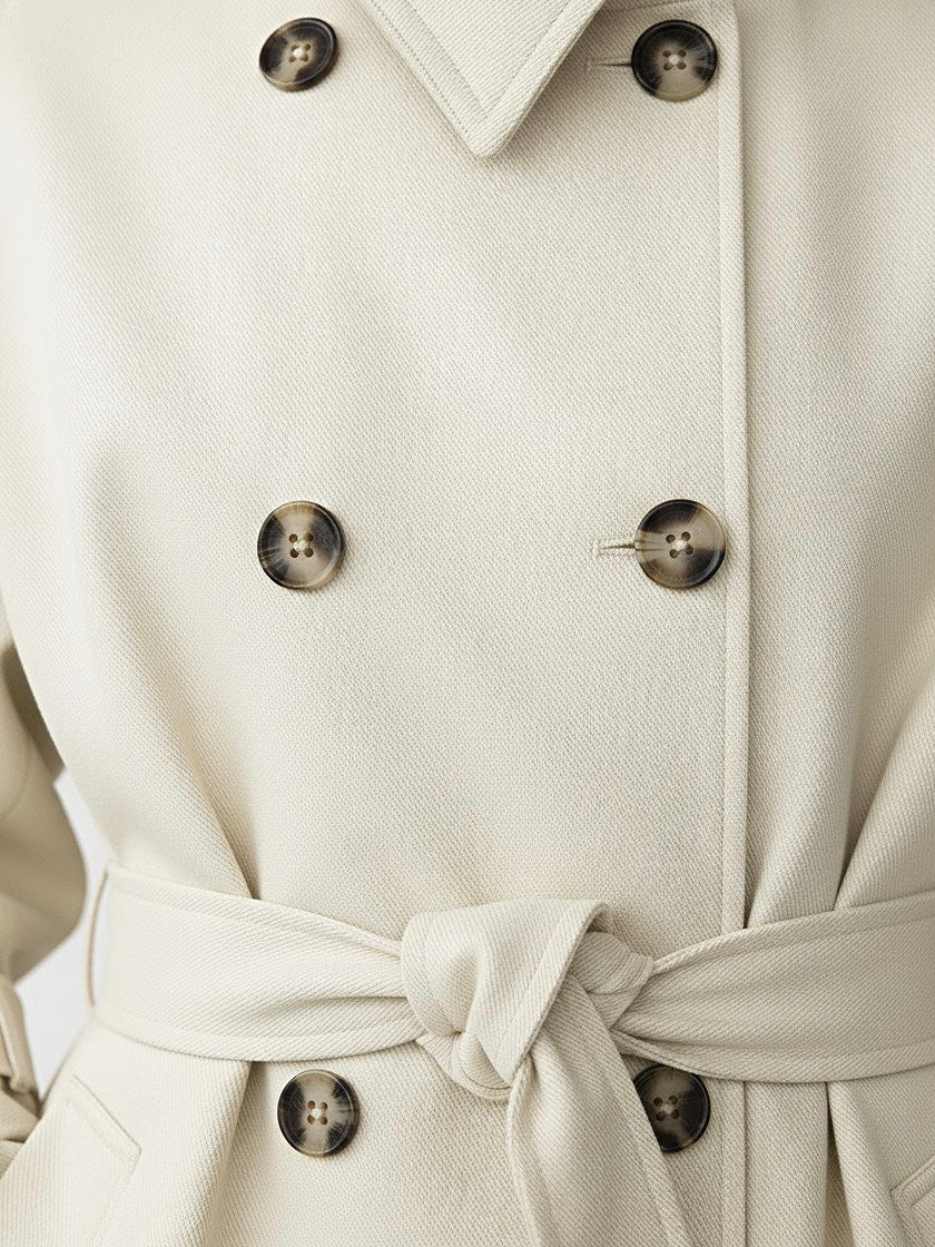 Zoe | High-Neck Belted Long Trench Coat