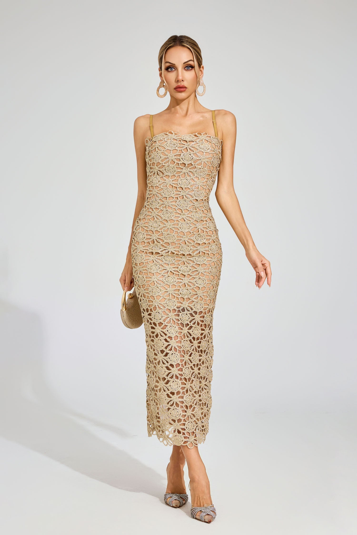 Soleil Floral Lace Midi Dress