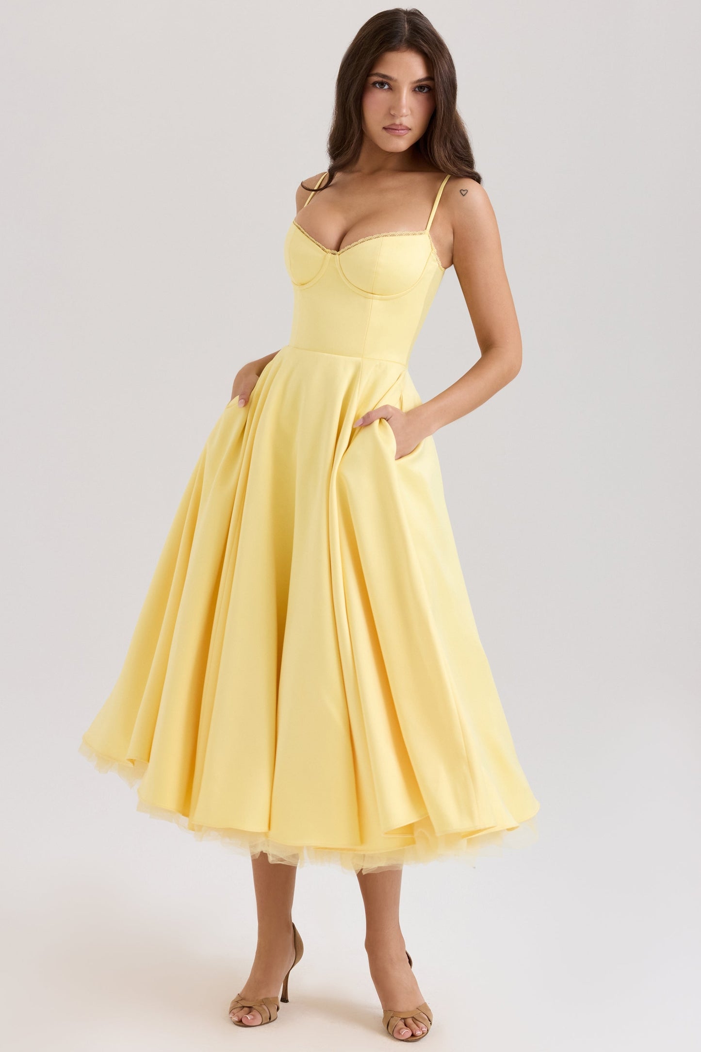 Mademoiselle midi dress- Yellow