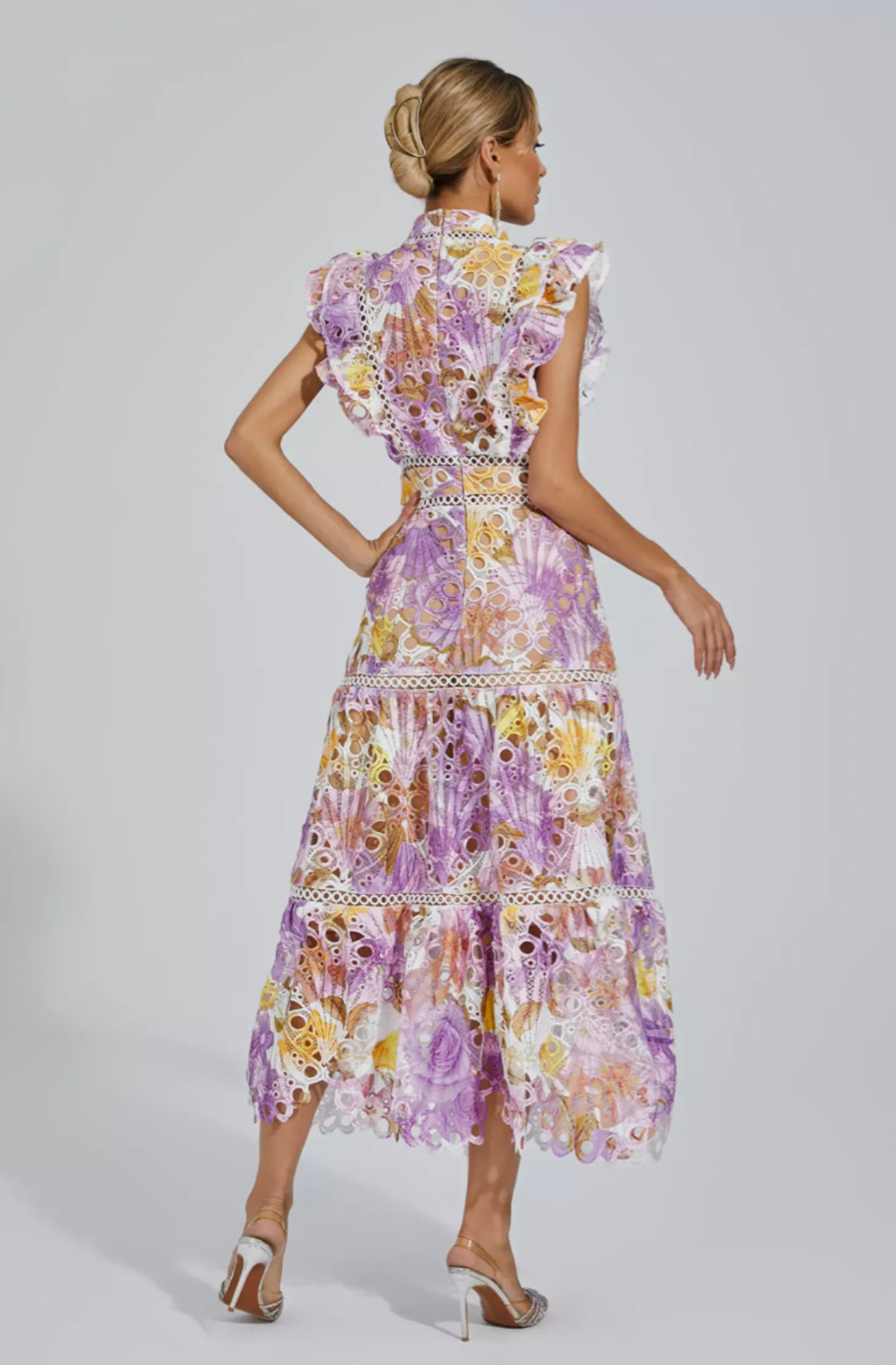 Ayleen floral purple midi dress