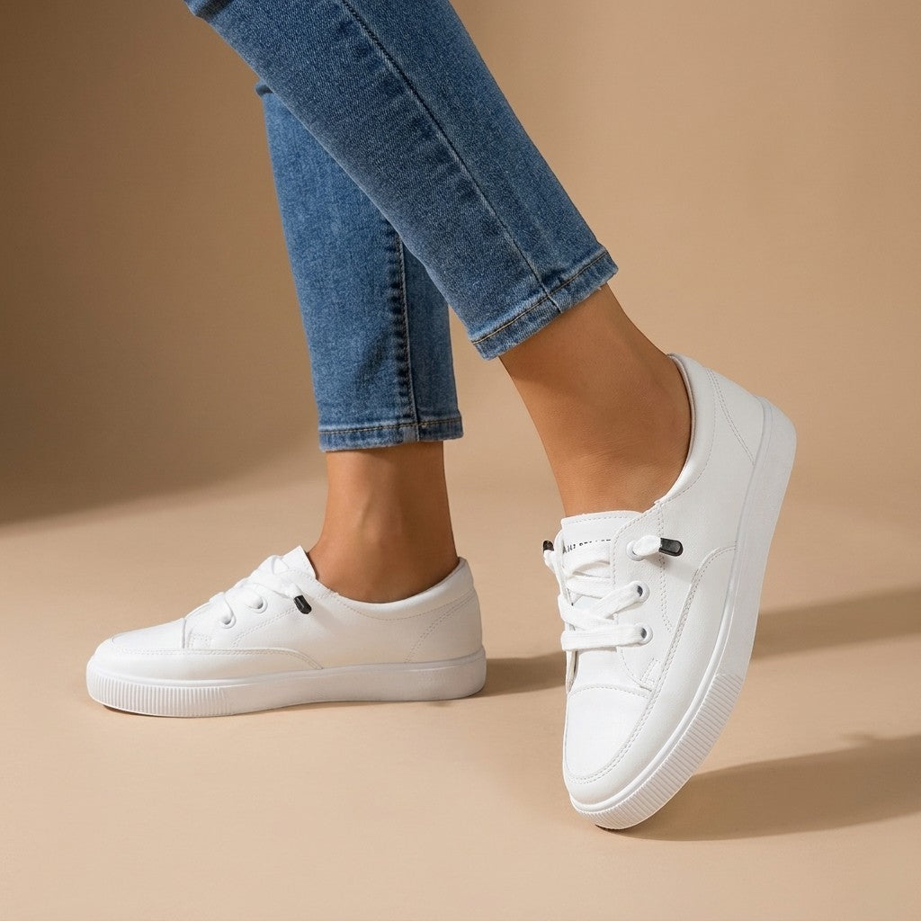 Annaliese — Lightweight Minimalist Lace-Up Trainers With Supportive Everyday Fit White