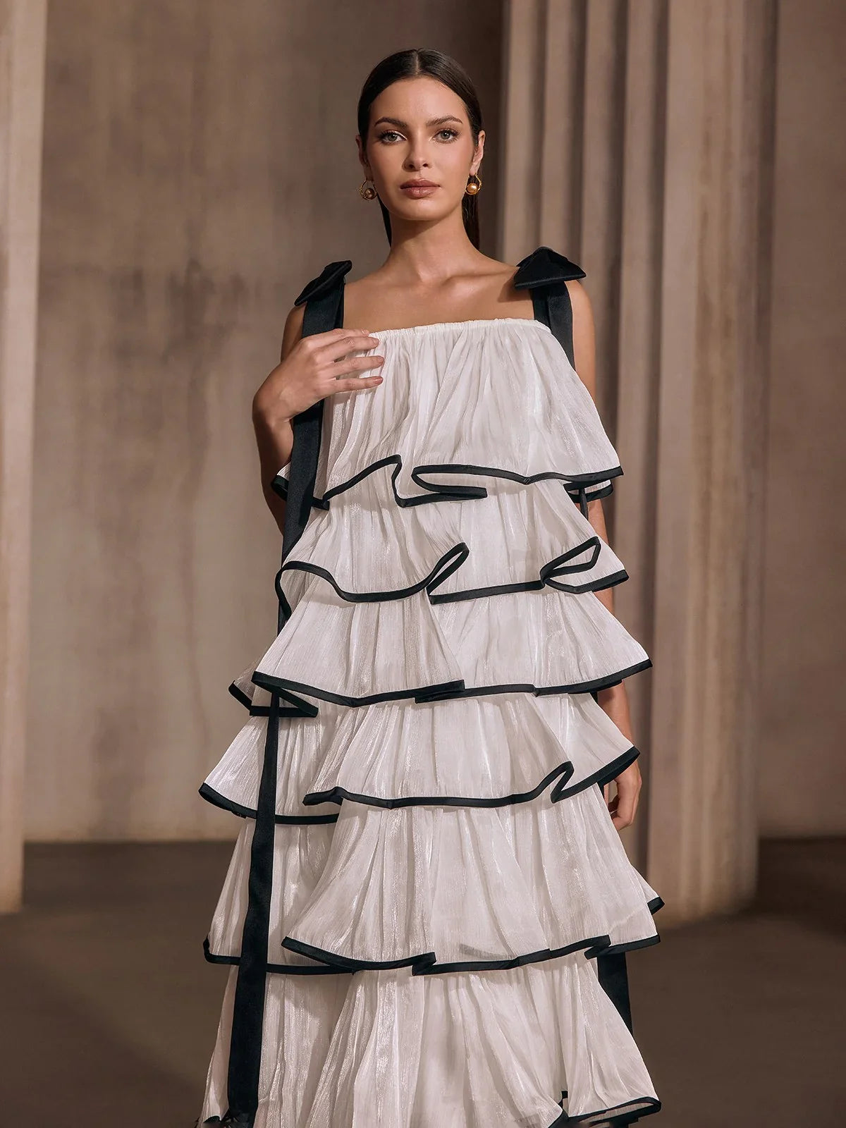 Ribbon Tier Maxi Dress