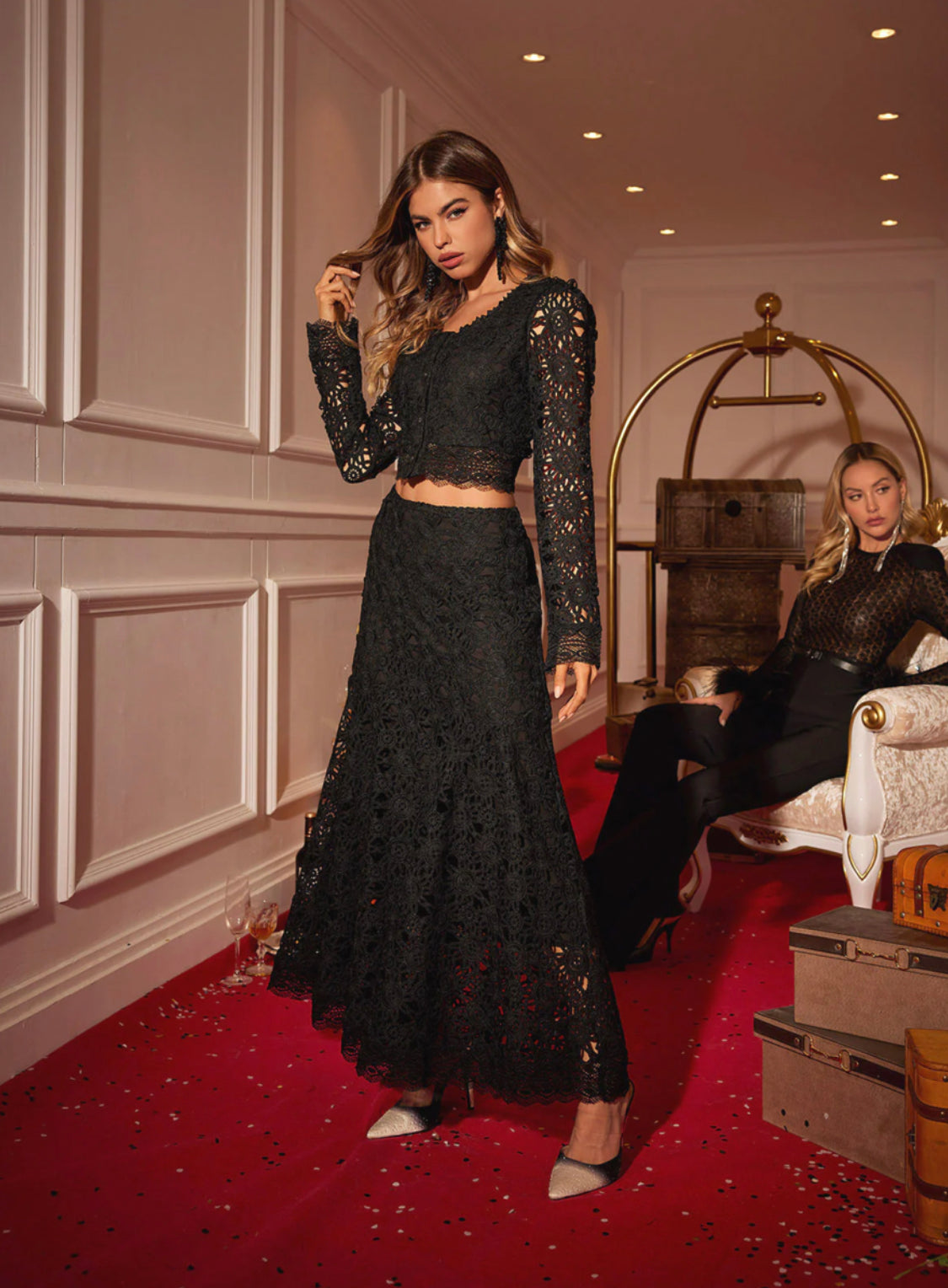 Sonia lace skirt/top set