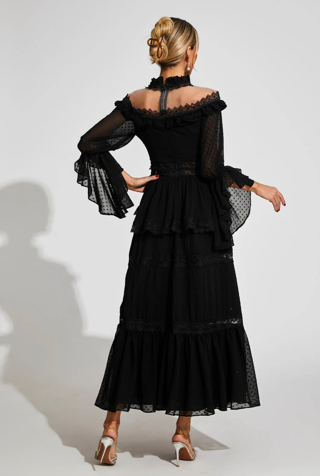 Black lace maxi dress
