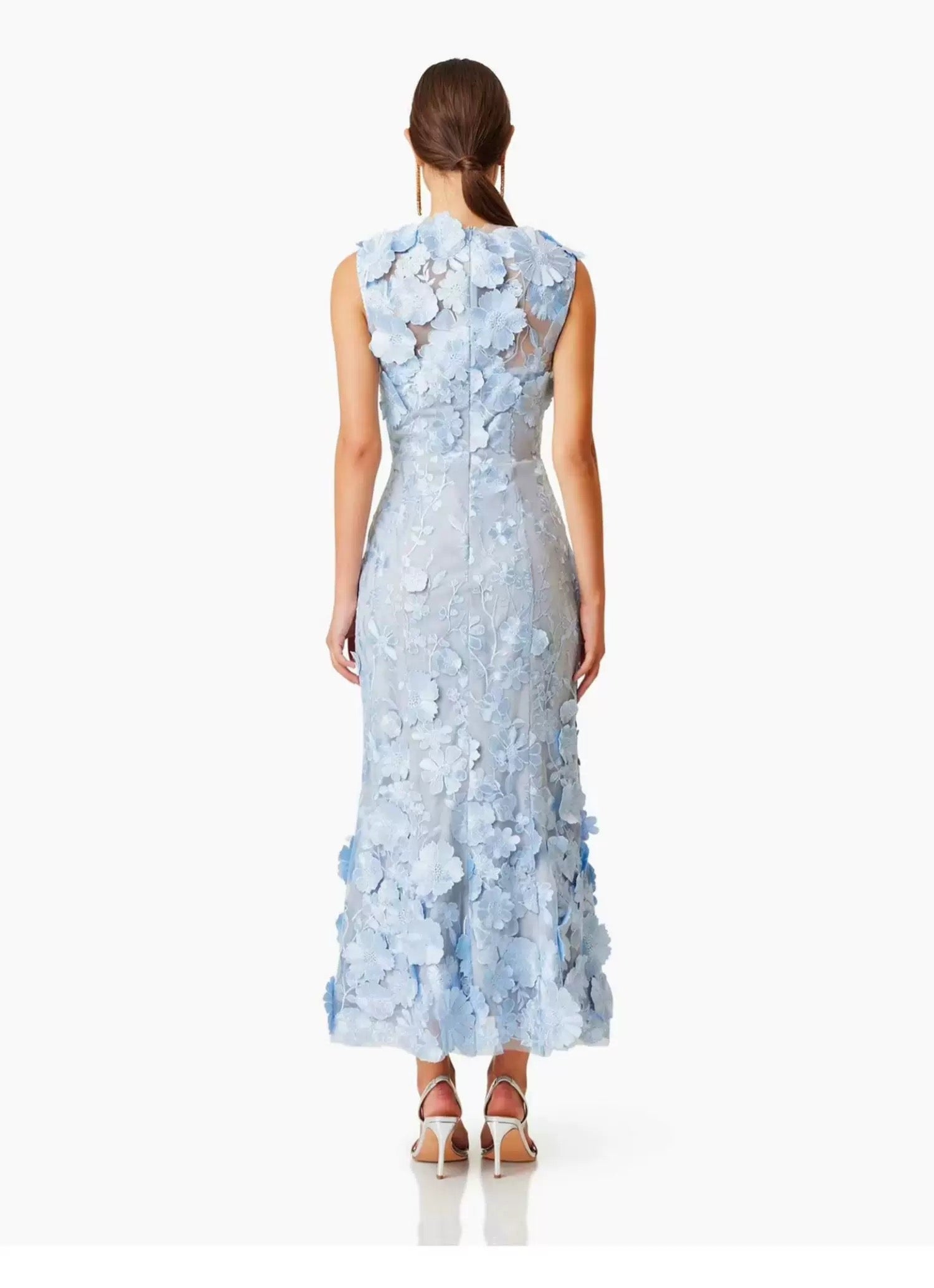 Fleur de Ciel blue Lace Midi Dress size S