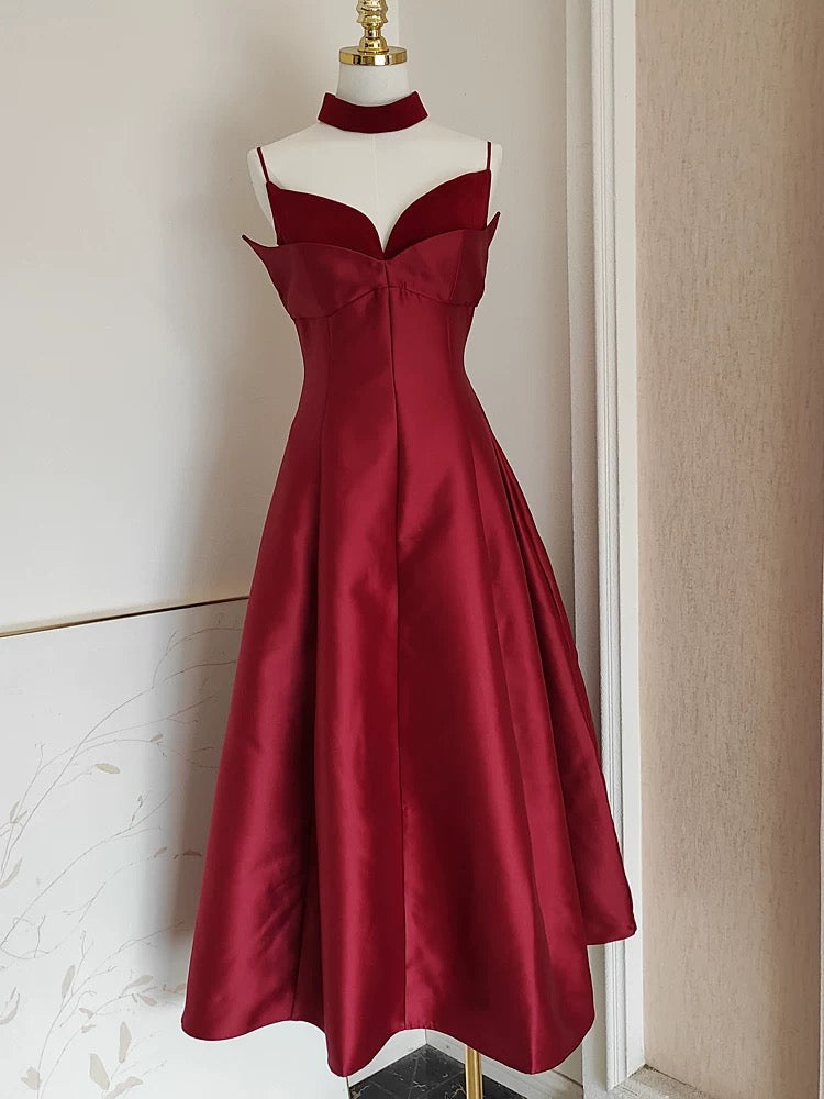 Rosalie Satin Choker Midi Dress