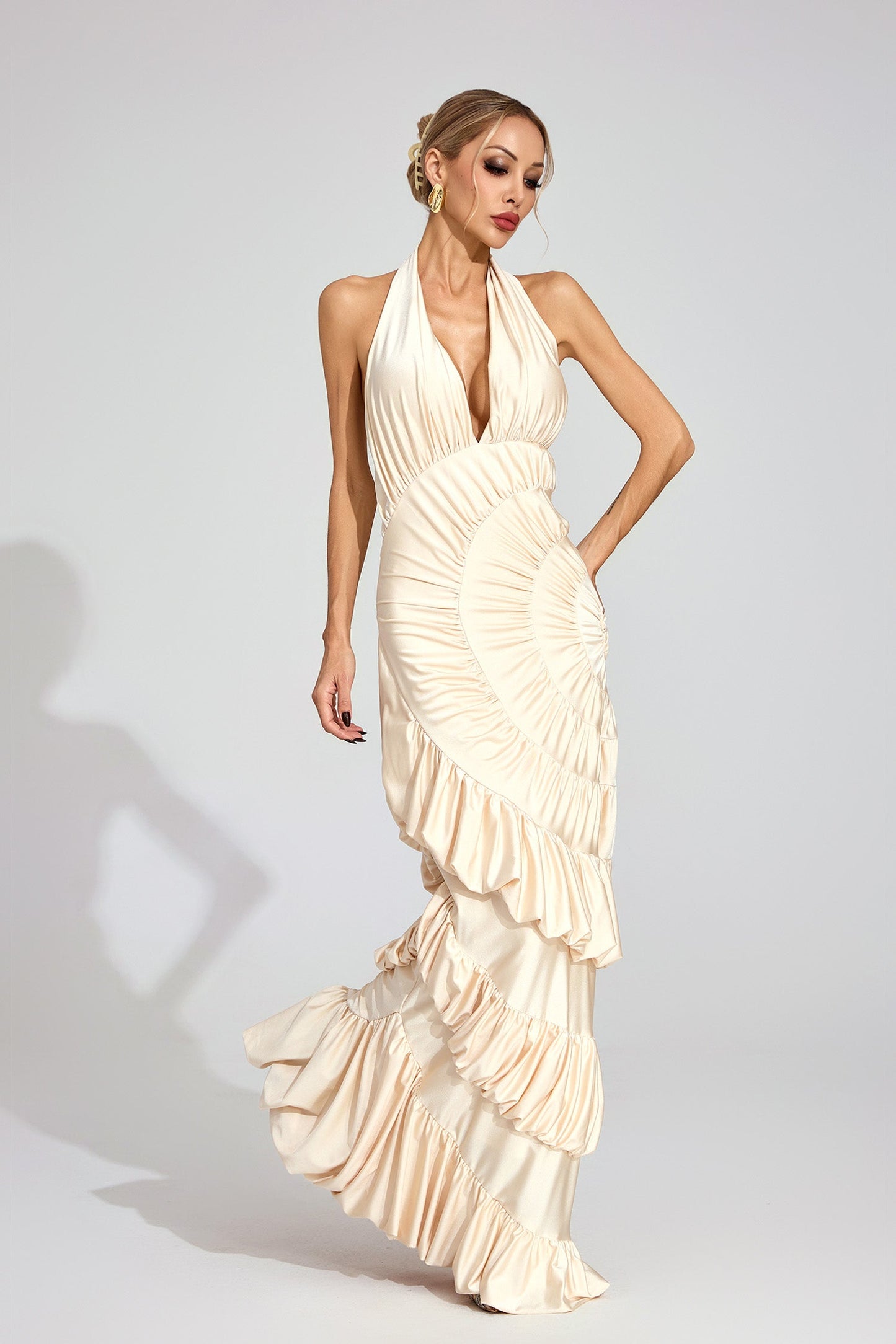 Auréa Ruffle Halter Gown
