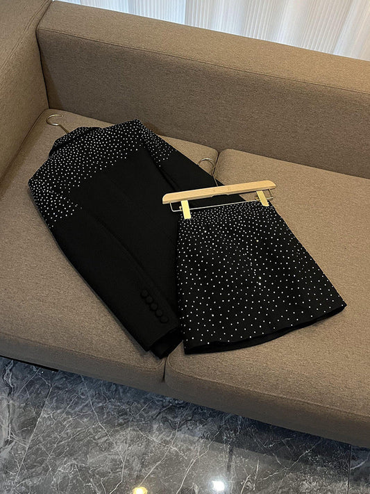 Gina black blazer/skirt set