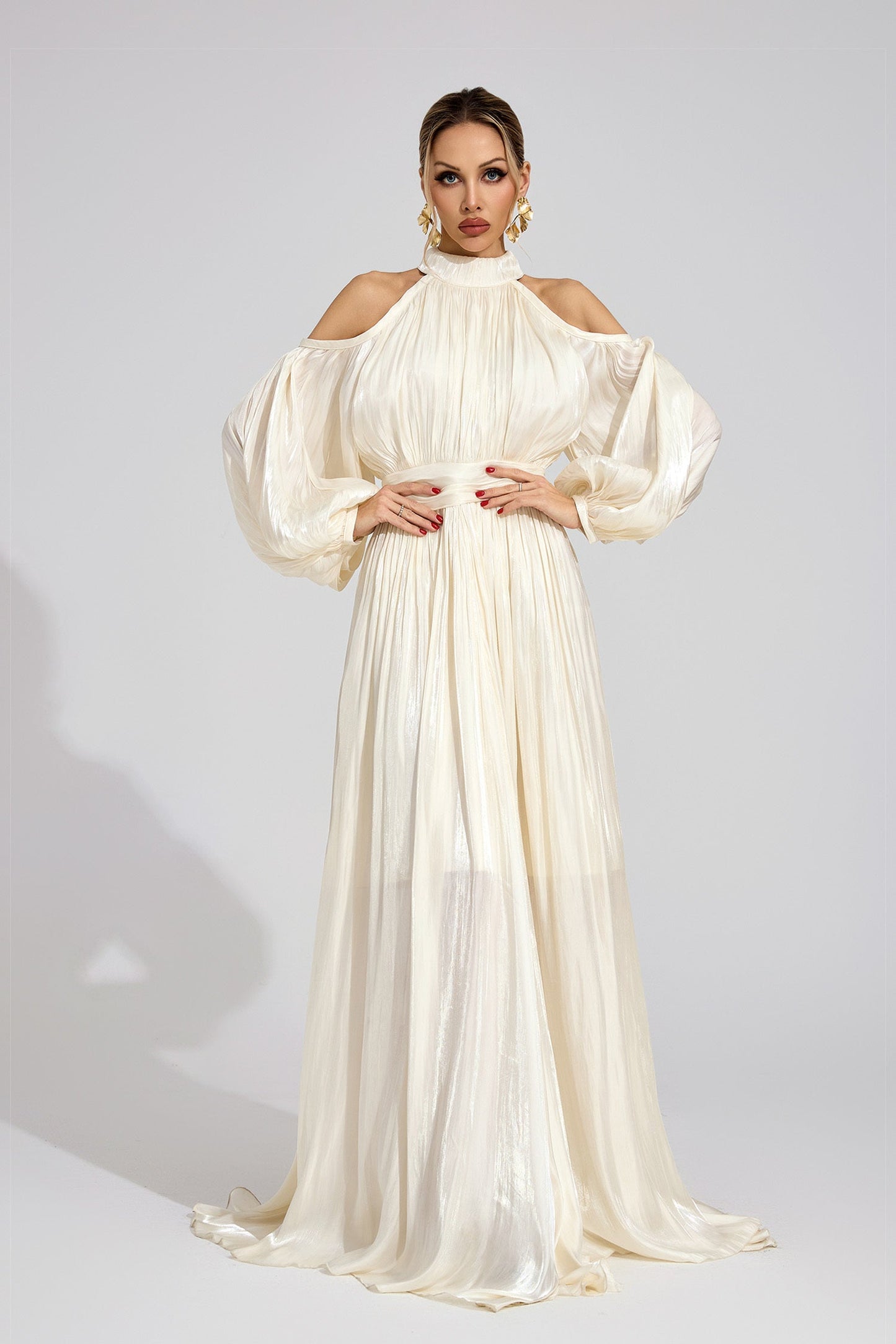 Celestia Silk Drape Gown