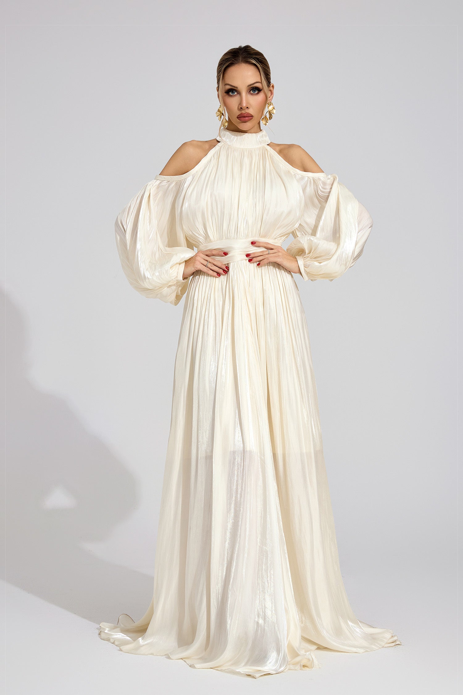 Celestia Silk Drape Gown