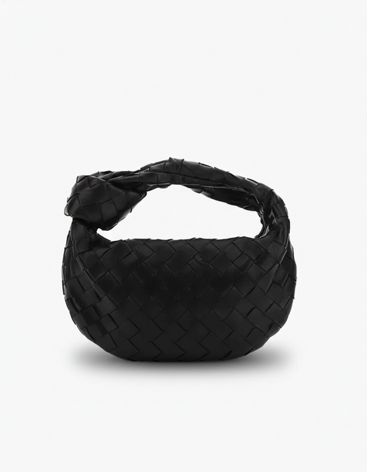 Alina | Woven Mini Shoulder Bag Black