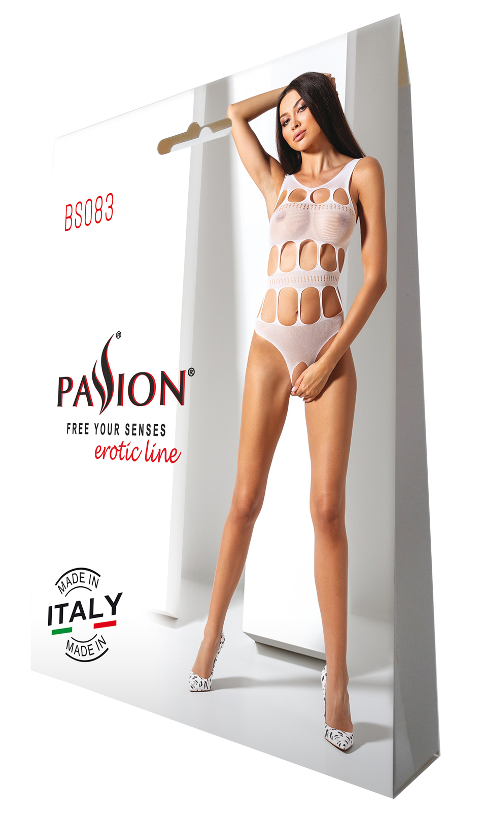 Ladies Sexy Pattern Teddy Open Mesh Bodysuit Crotchless Made In Italy