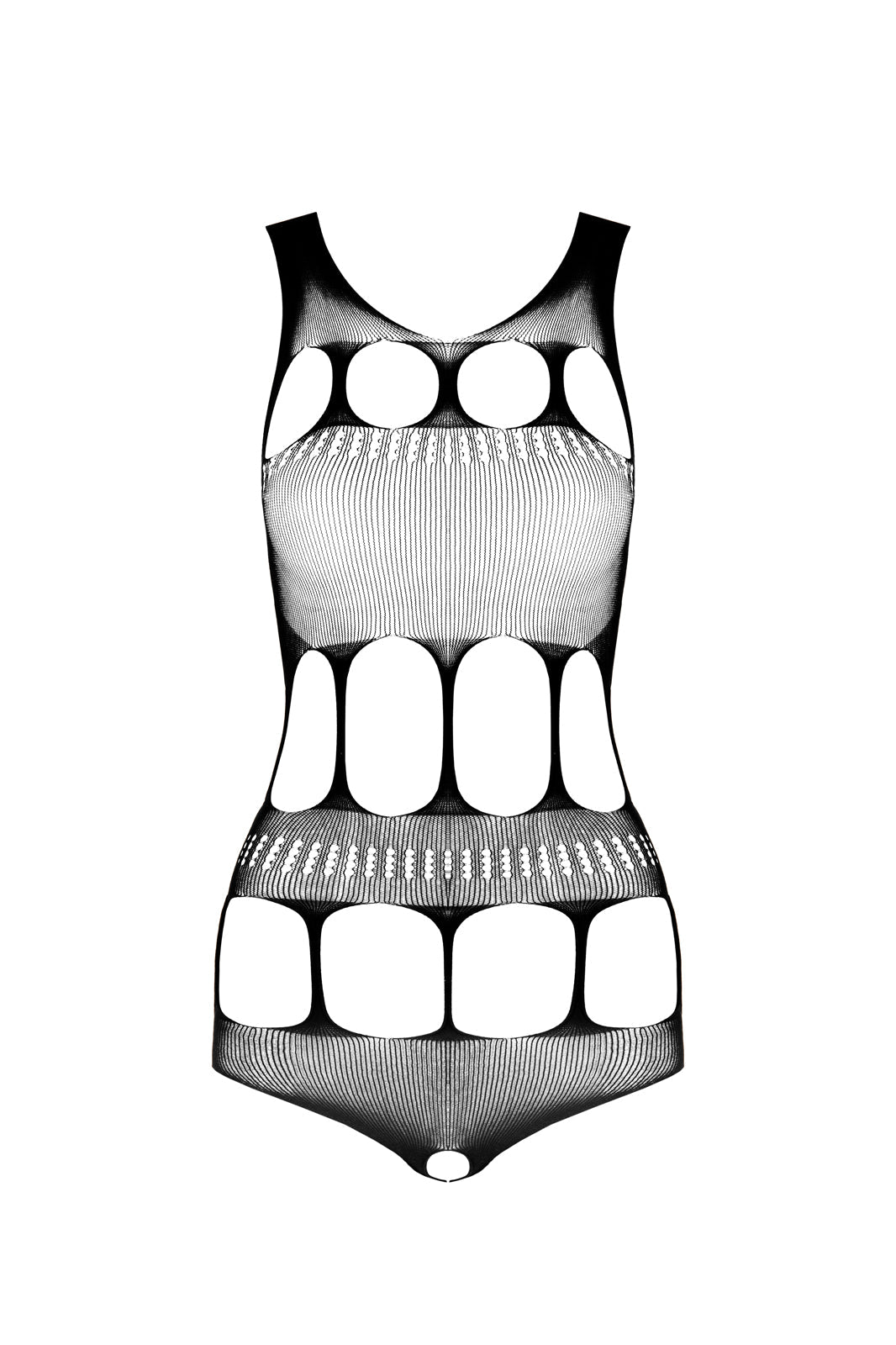Ladies Sexy Pattern Teddy Open Mesh Bodysuit Crotchless Made In Italy