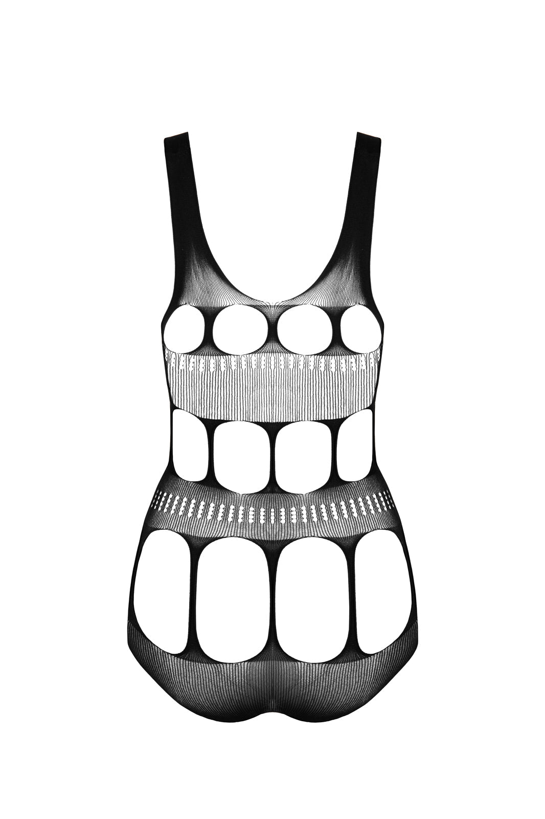 Ladies Sexy Pattern Teddy Open Mesh Bodysuit Crotchless Made In Italy