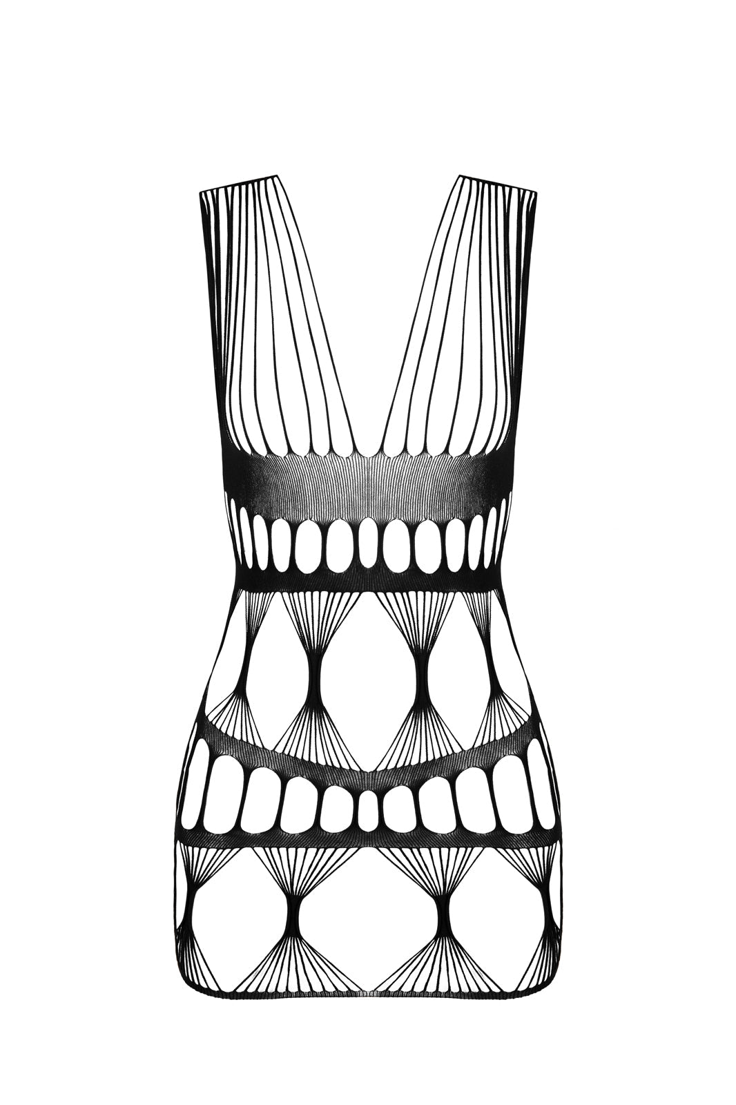 Ladies Sexy Patterned Open Mesh Body Stocking Dress Made In ITALY