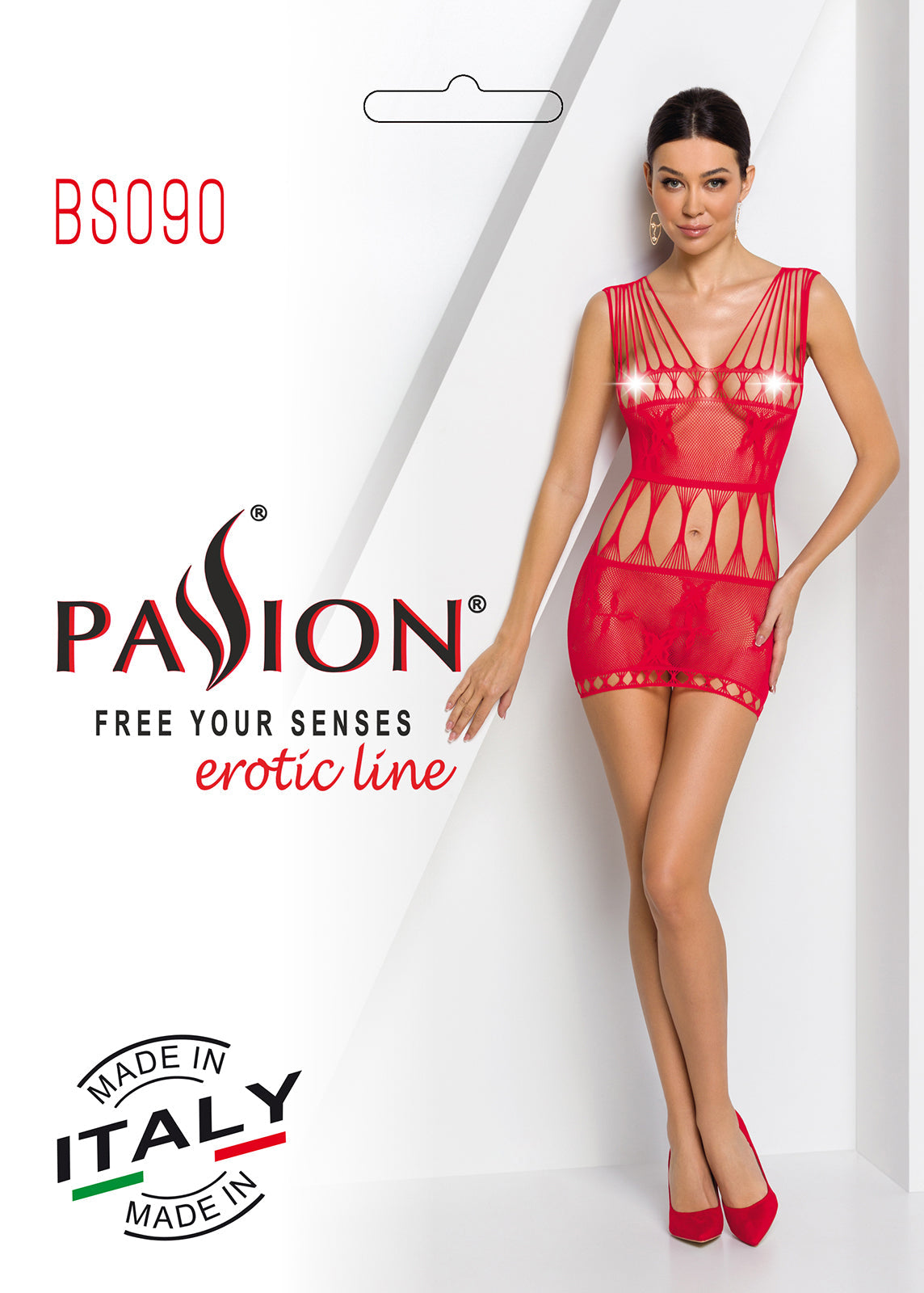 Ladies Sexy Mesh Patterned Body Stocking Dress Made In Italy