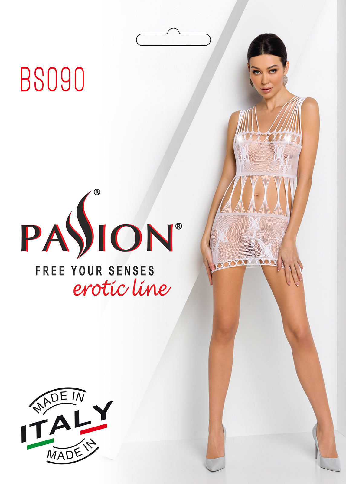 Ladies Sexy Mesh Patterned Body Stocking Dress Made In Italy