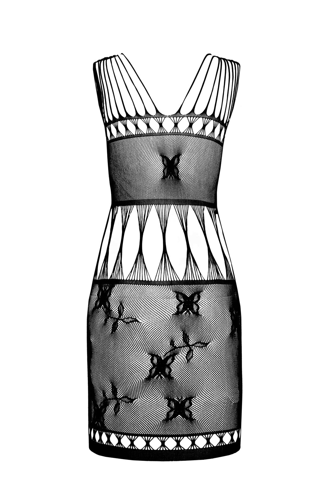 Ladies Sexy Mesh Patterned Body Stocking Dress Made In Italy