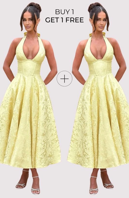 Esmeralda | Halter Sleeveless Midi Dress (Buy 1, Get 1 Free)