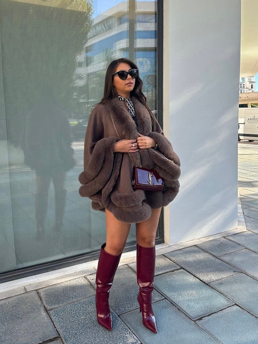 Norway | Faux Fur Trim Winter Cape
