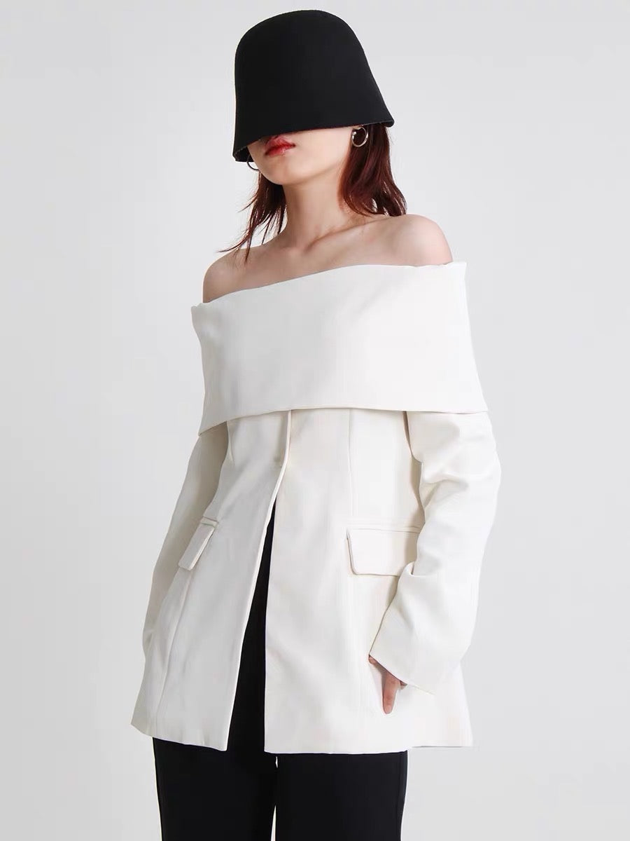 Off shoulder blazer white Size S