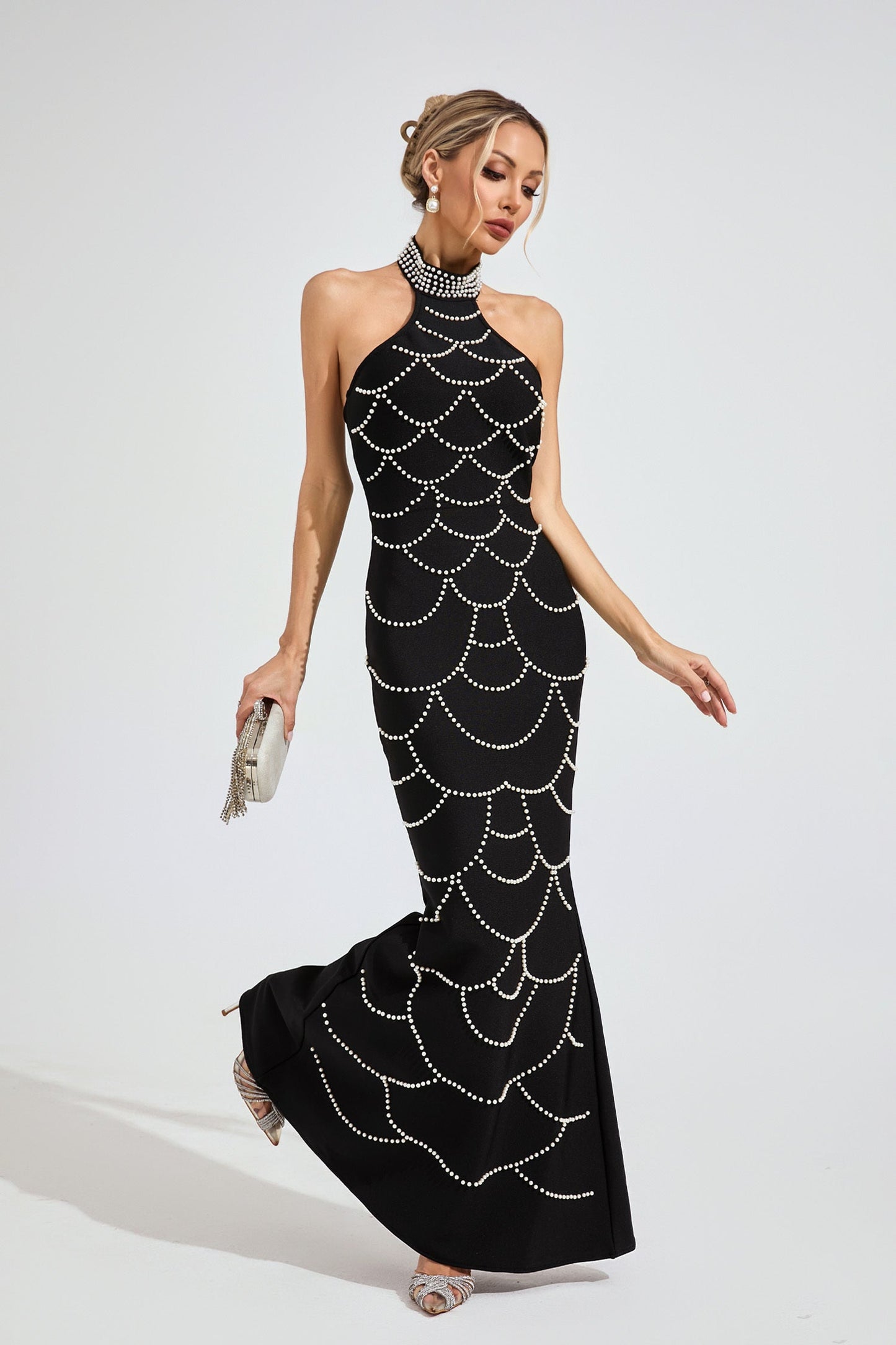 Stella Pearl Chain Mermaid Gown