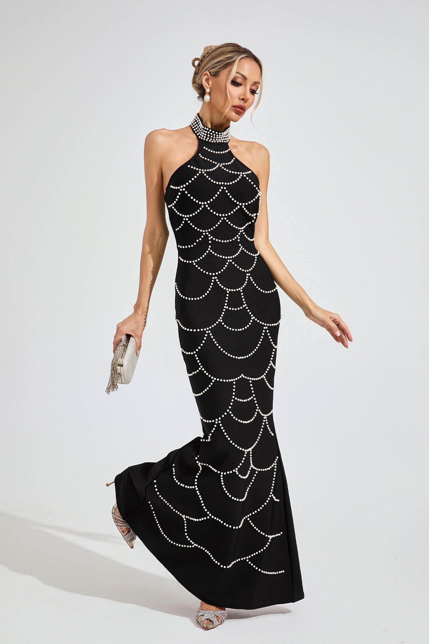Stella Pearl Chain Mermaid Gown