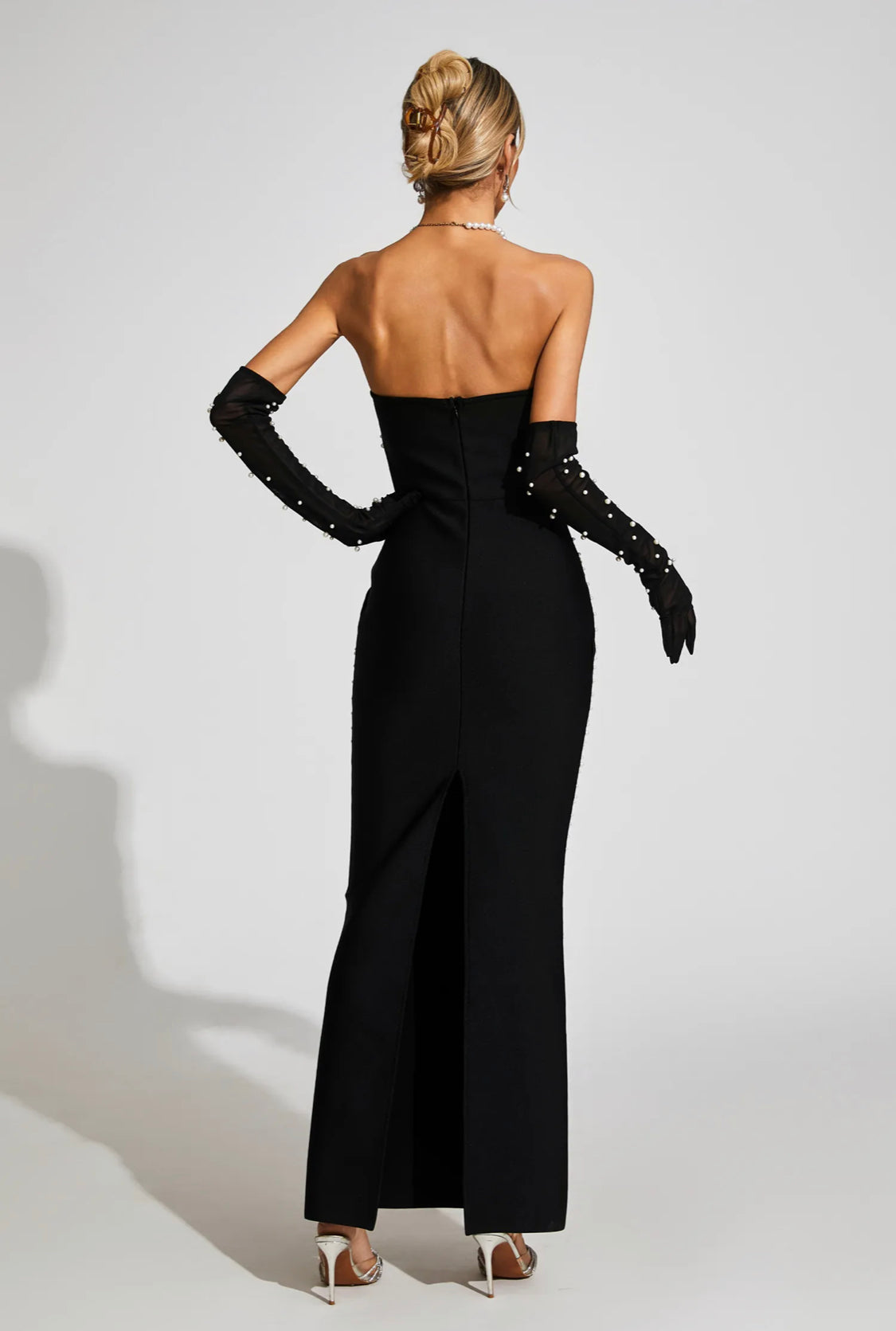 Pearl adorned maxi dress