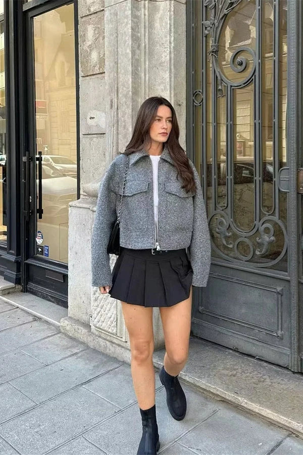 Women's Oversized Cropped Zip Jacket SOPHIE