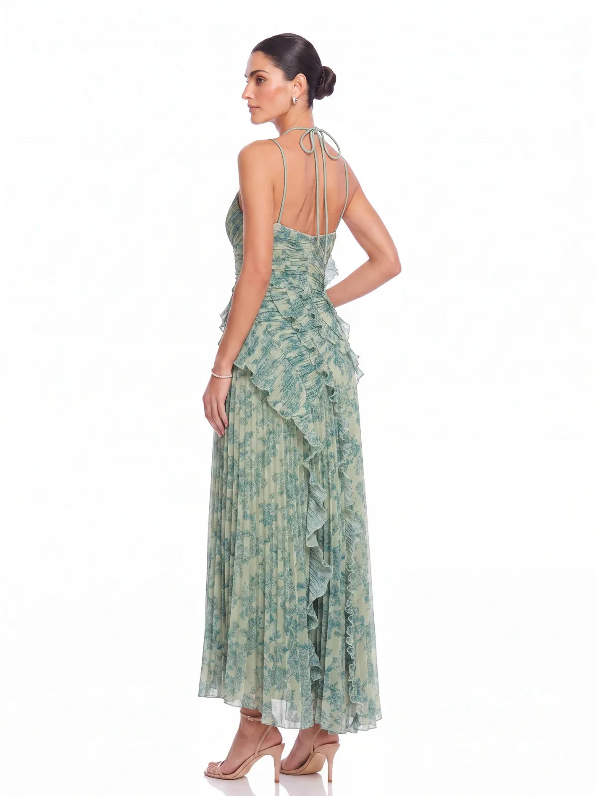 Aurelia Botanical Ruffle Maxi Dress