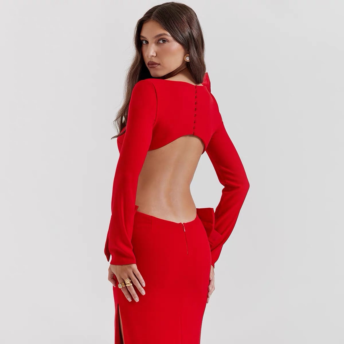 Rosina bow maxi dress