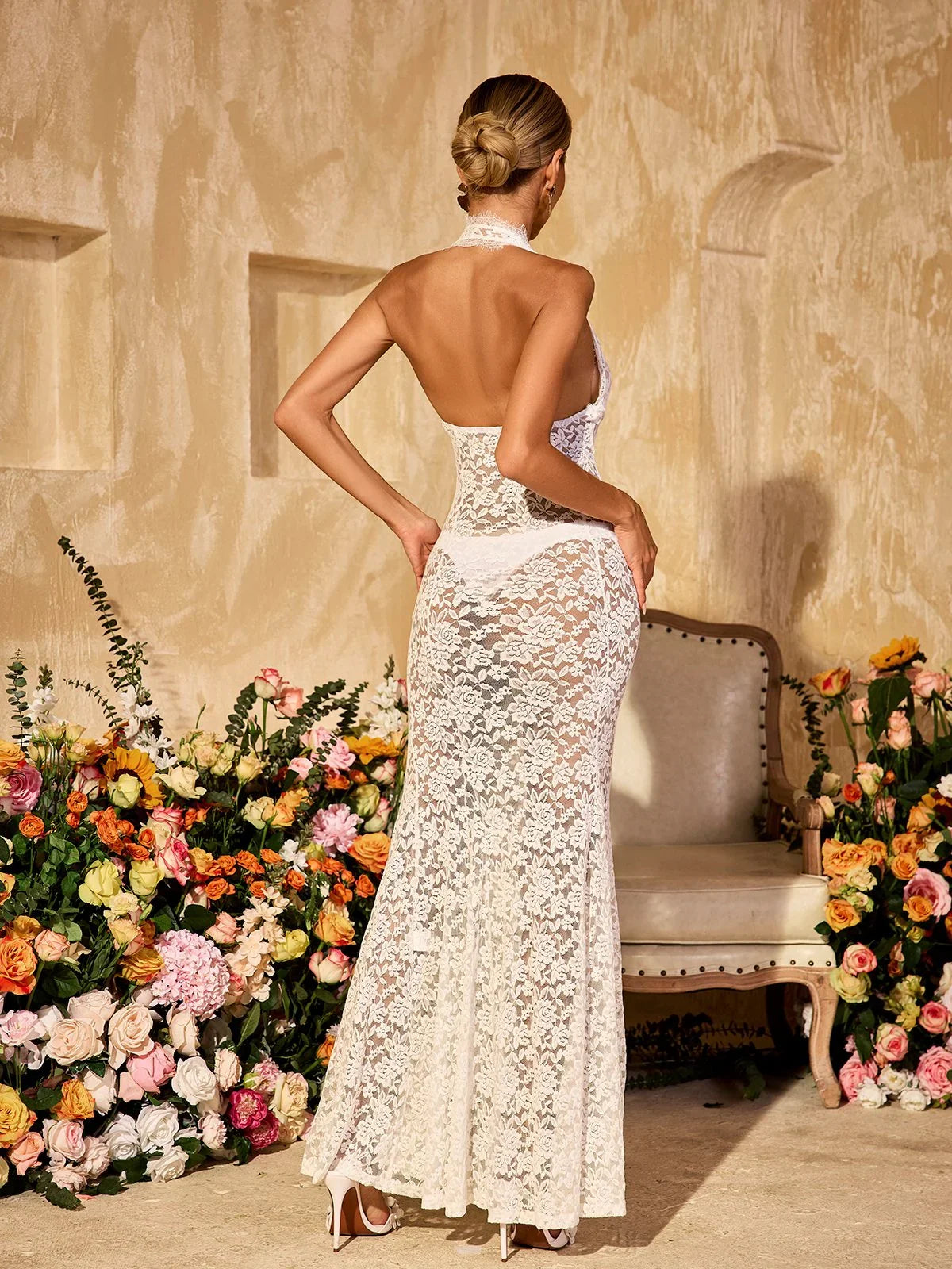 Elle Lace Cutout Maxi Dress