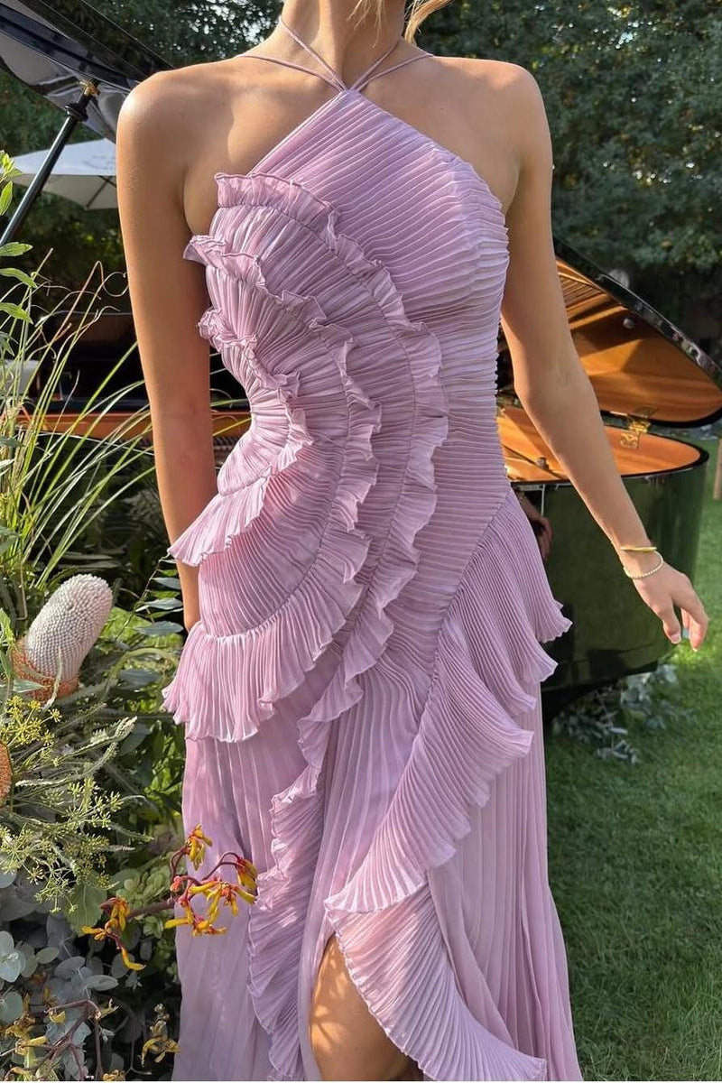 Catherine Ruffle Dress (Free Pearl Clutch)