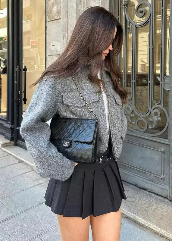 Women's Oversized Cropped Zip Jacket SOPHIE
