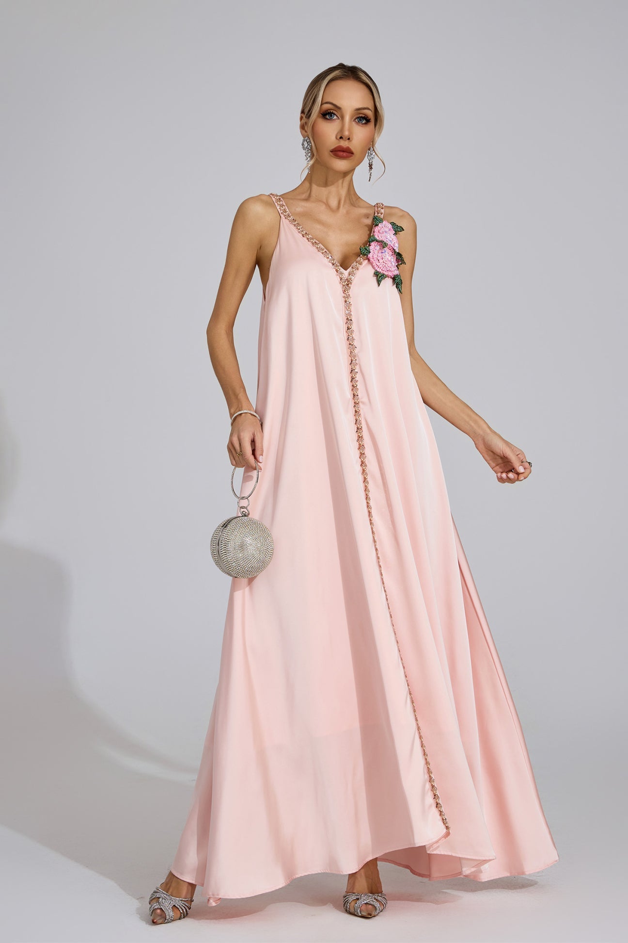 Aurélia Floral-Embellished Flow Dress