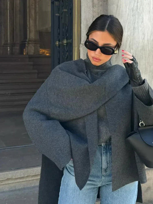 Iris | Cowl Neck Cape Coat for Women
