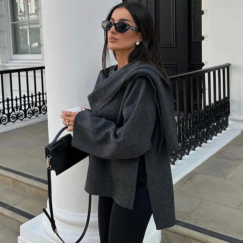 Iris | Cowl Neck Cape Coat for Women
