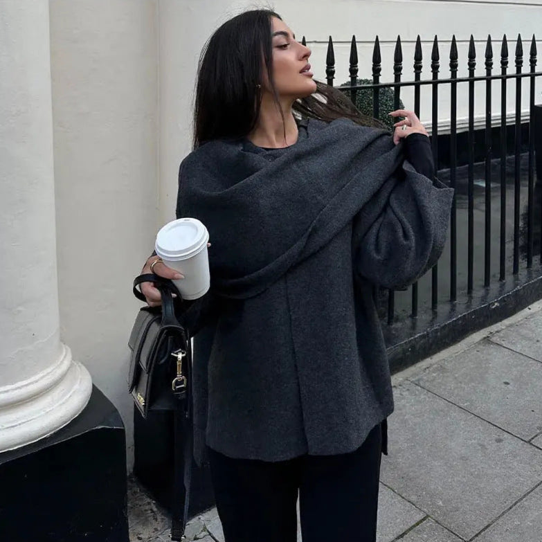 Iris | Cowl Neck Cape Coat for Women