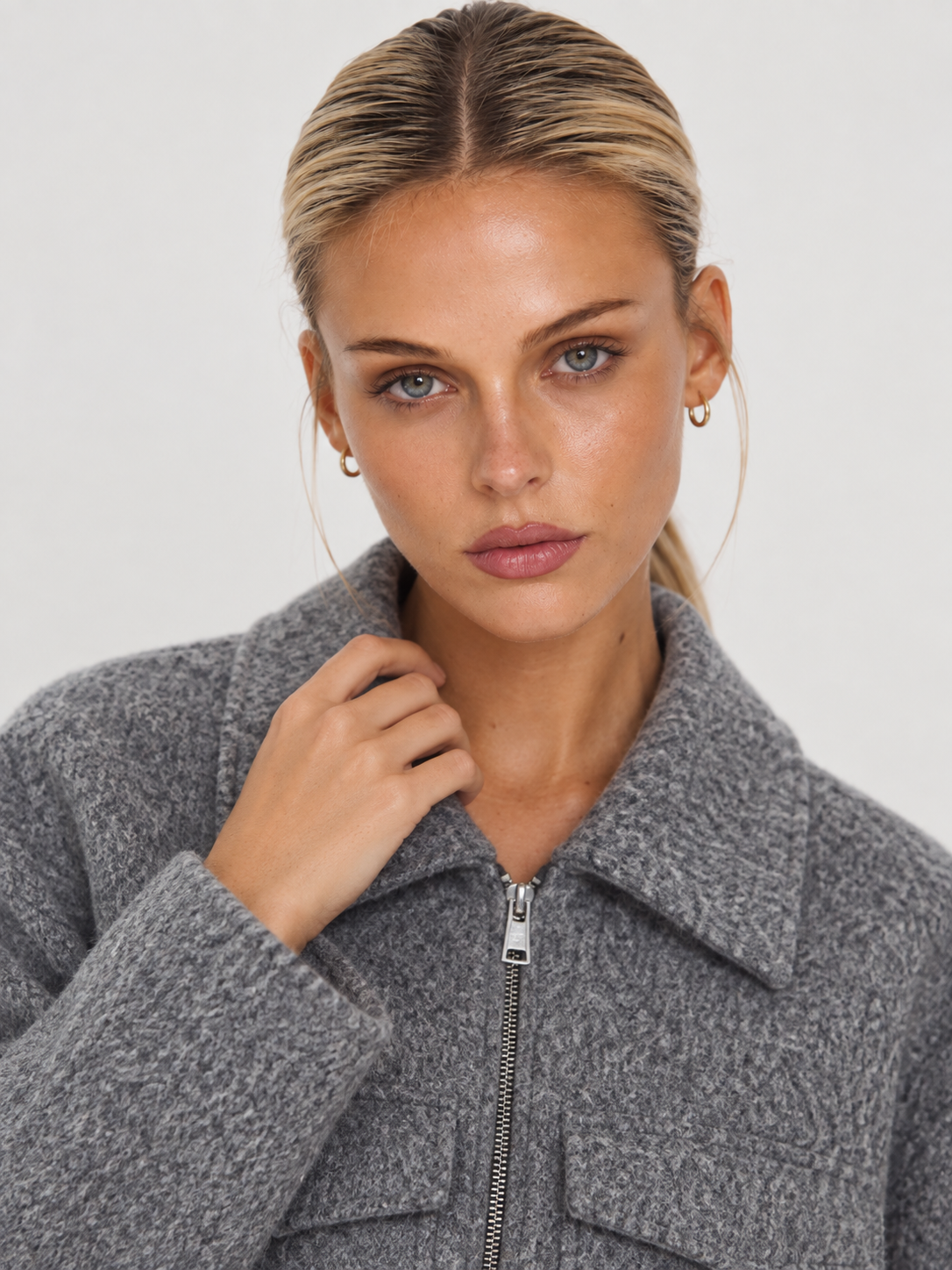 Women's Oversized Cropped Zip Jacket SOPHIE