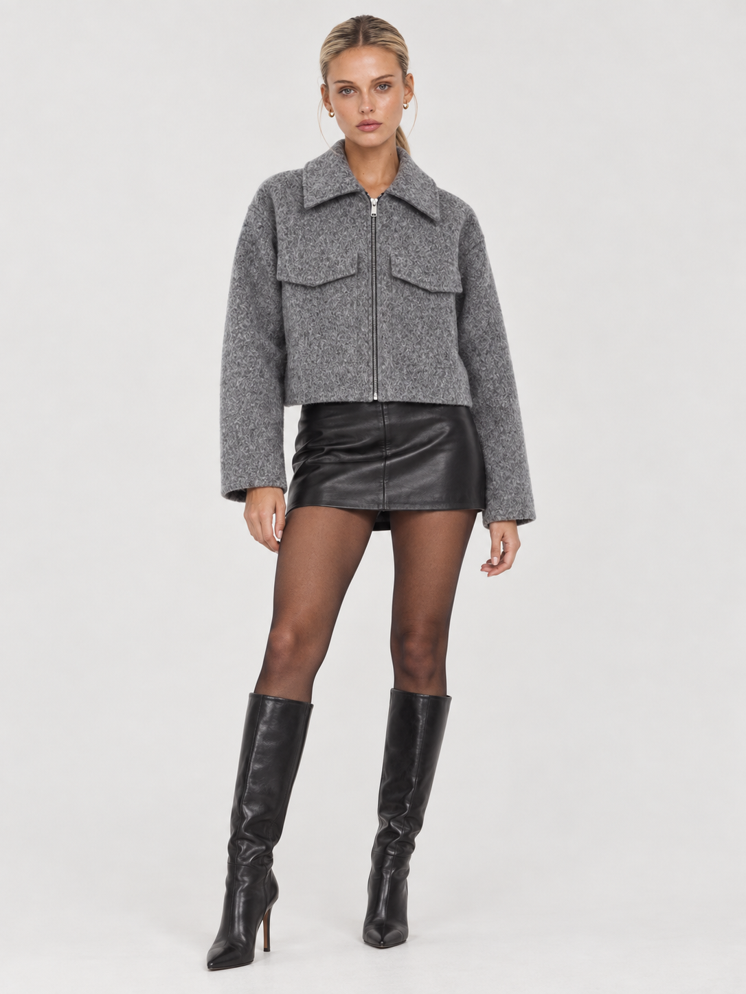 Women's Oversized Cropped Zip Jacket SOPHIE