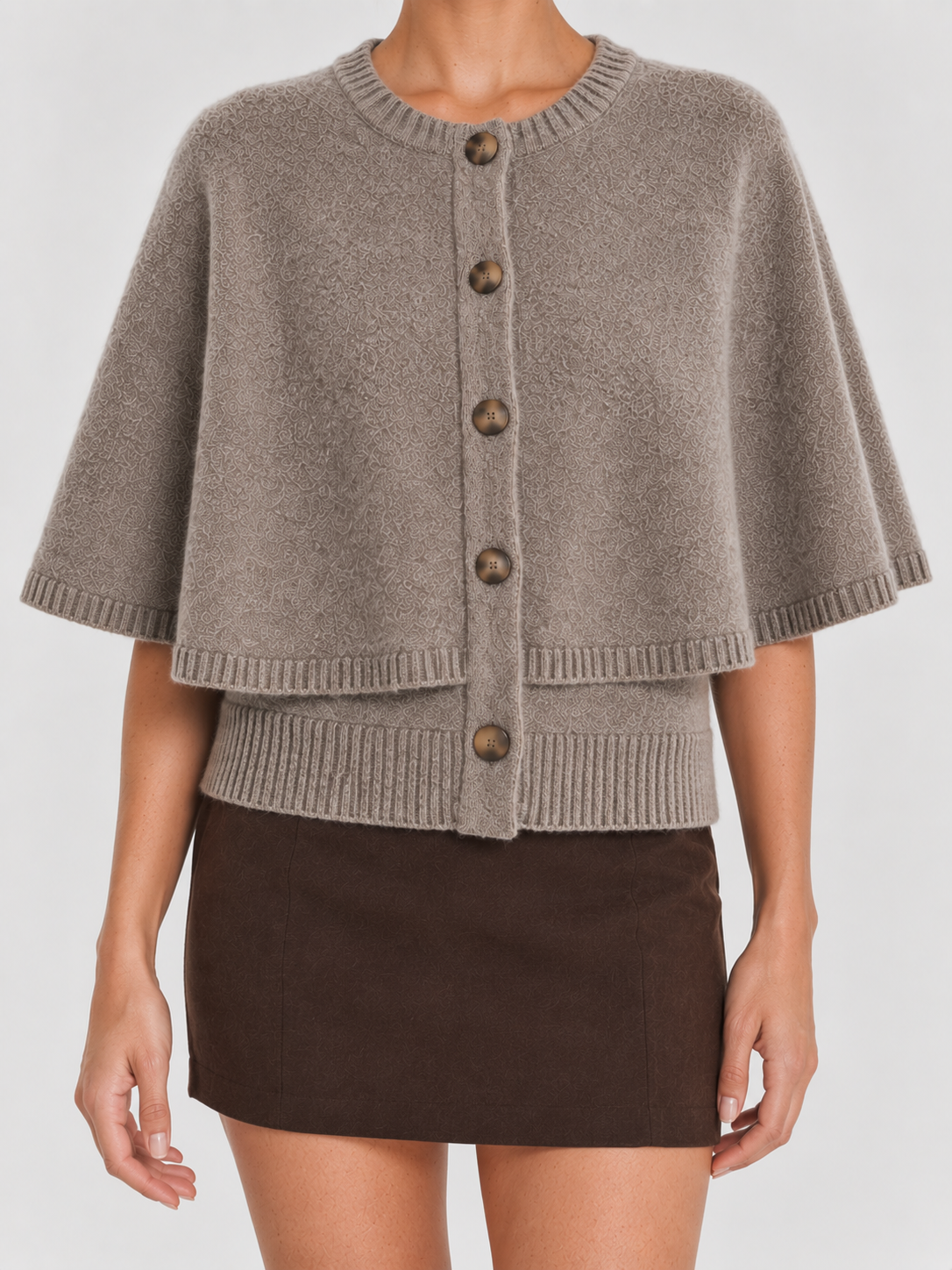 Women's Button-Up Knit Cape Sweater BLAKE