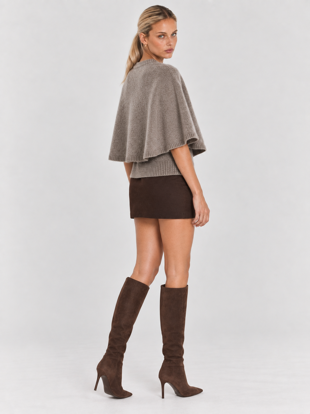 Women's Button-Up Knit Cape Sweater BLAKE