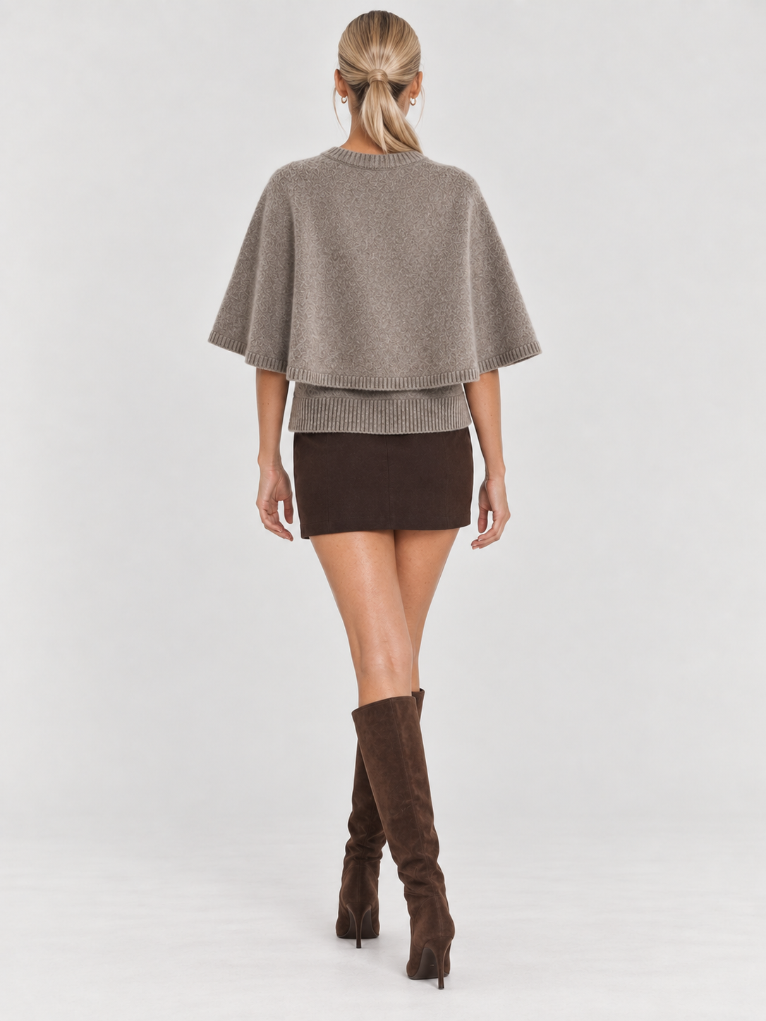 Women's Button-Up Knit Cape Sweater BLAKE