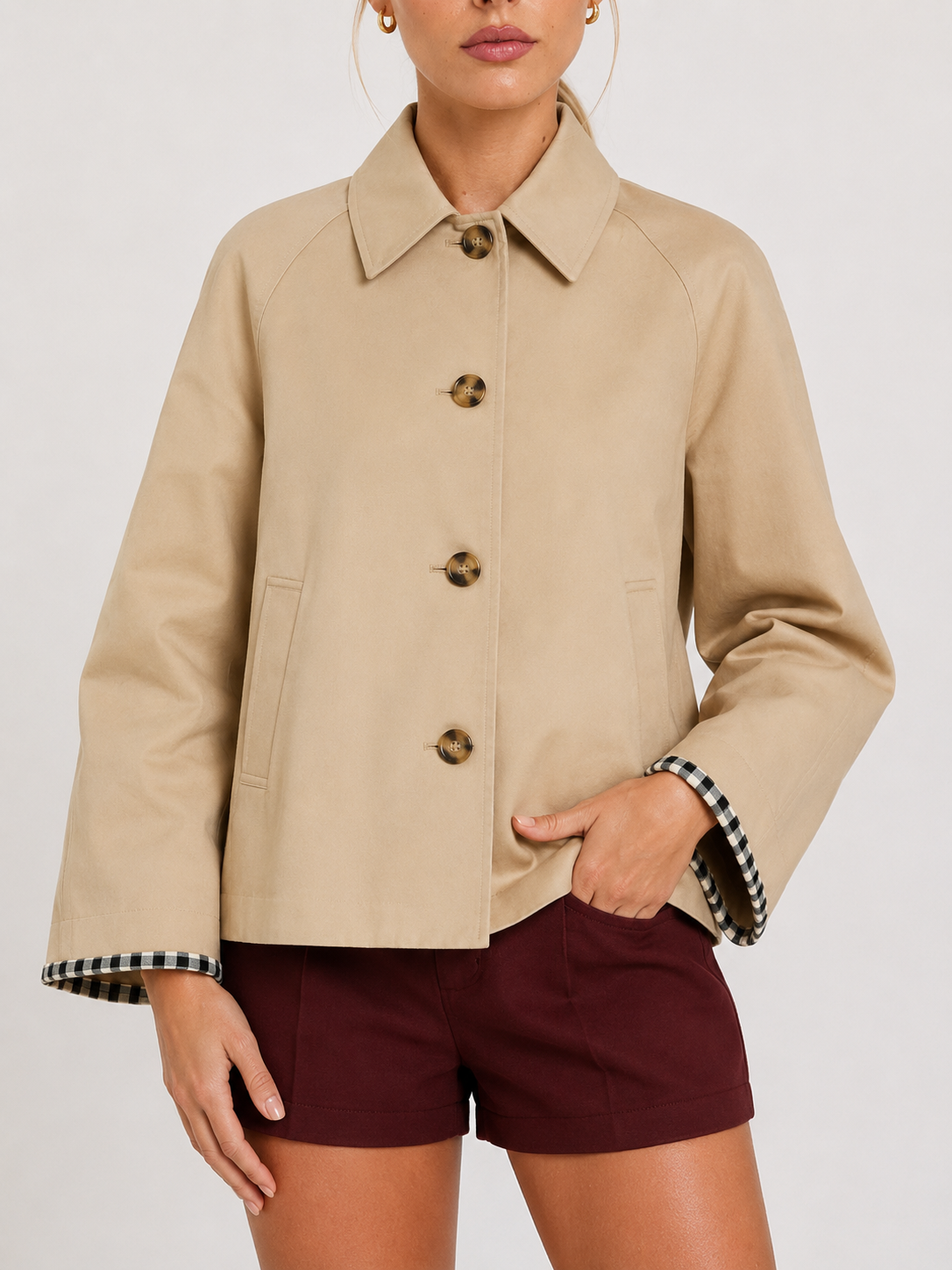 Women's Minimal Button-Up Trench Coat MIA