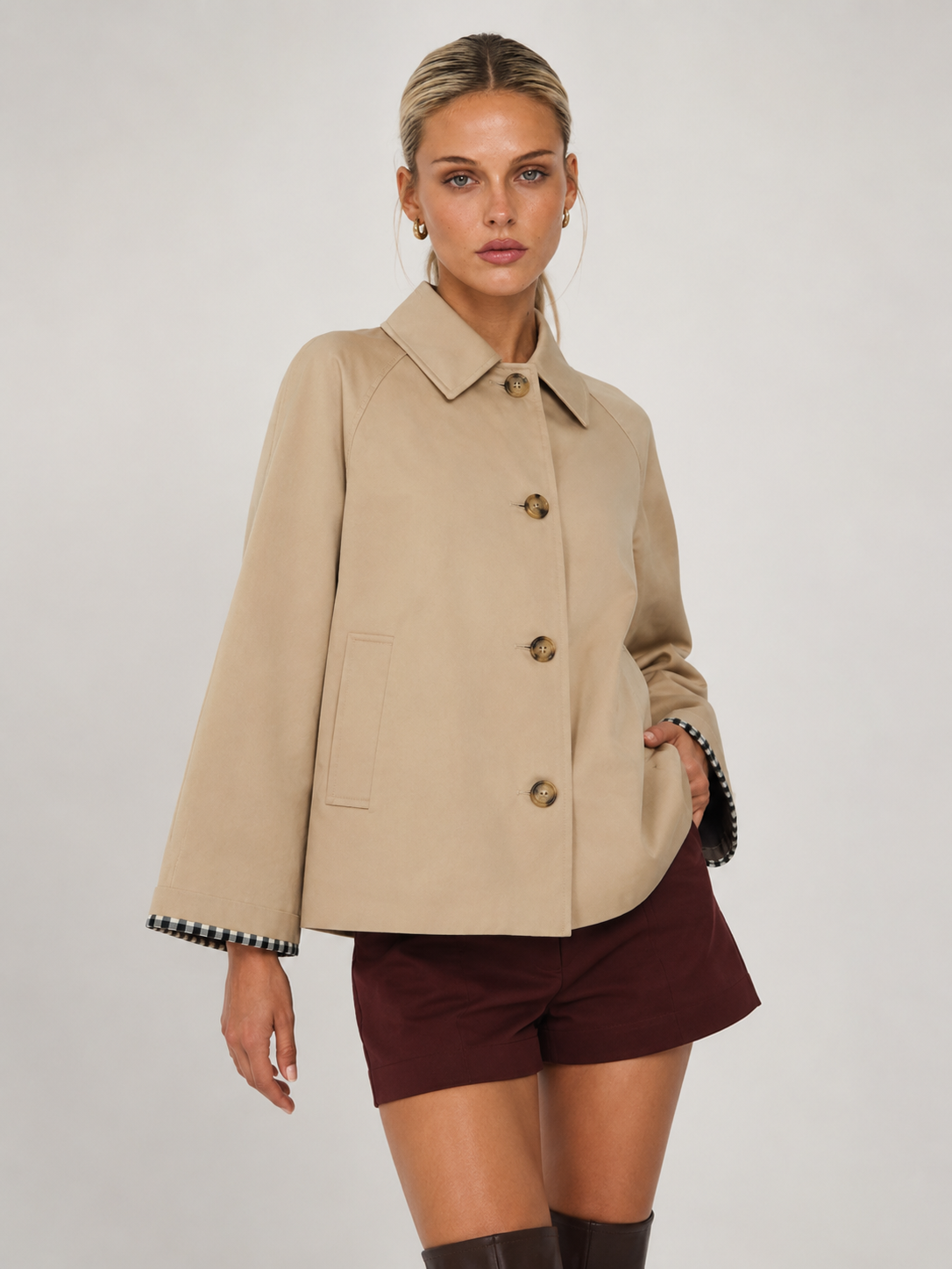 Women's Minimal Button-Up Trench Coat MIA